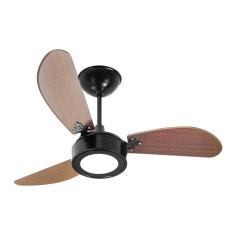 Ventilador De Teto Venti-Delta New Light Led Com 3 Pás Tabaco / Preto