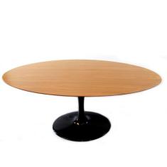 Mesa de jantar Tulipa Saarinen Oval 120x80 cm Madeira Base Preta - Eer