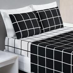 Jogo de Cama Austin Queen 04 Peças Micropercal 200 Fios - Bia Enxovais