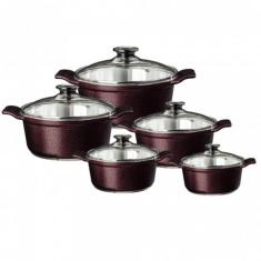 Jogo de panelas usinadas aluminio fundido e tampa de vidro javali prem