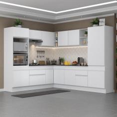 Armário Cozinha Completa de Canto Veneza Multimóveis V2081, Branco
