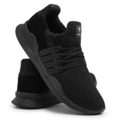 Tênis de Caminhada Confortável Treino Leve Simon Vergan - Black - 34-Masculino