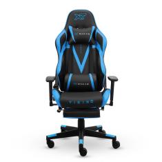 Cadeira Gamer XT Racer Viking Series com Apoio de Pés - Preta e Azul
