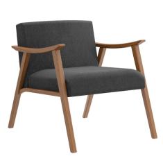 Poltrona Ravena Nogueira e Cinza