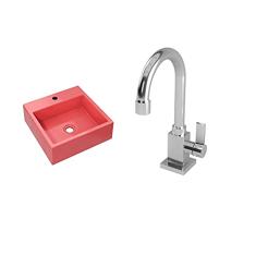 Kit Cuba Q355 C/Torneira Luxo 1195 Metal 1/4 Volta Rosa