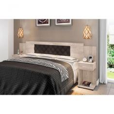 Cabeceira Box Bruna Amarula Com Capitonê Marrom