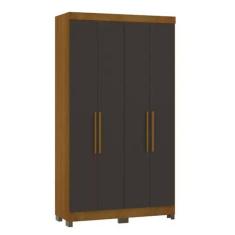 Guarda Roupa Eucamoveis Genova 4 Portas 2 Gavetas Freijo/nero