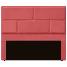Cabeceira Casal Estofada Para Cama Box Jade Veludo Cor Rose