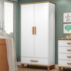 Guarda-roupa Infantil 2 Portas 1 Gaveta Candy Serpil Baby Branco/Imbui