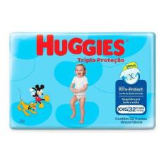 FRALDA HUGGIES TRIPLA PROTEÇÃO MEGA XXG - 32 Unidades