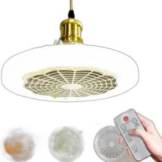 Ventilador Led De Teto Com Controle Iluminação Ajustável