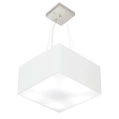 Lustre Pendente Quadrado Vivare Md-4005 Cúpula Em Tecido 21/35x35cm - Bivolt Branco 127/220v