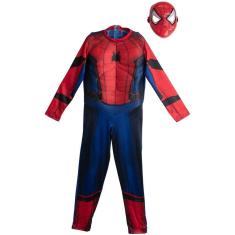 Fantasia Homem Aranha Infantil Luxo Com Músculos E Máscara Tamanho G