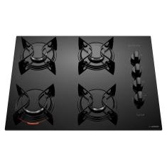 Cooktop A Gás Atlas U Top 4 Bocas Mesa De Vidro Preto