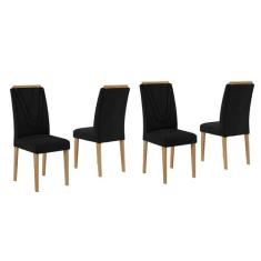 Conjunto 4 Cadeiras Lima Cinamomo/ Preto - Moveis Arapongas