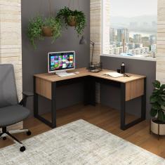 MEsa de Canto Para Escritório ME4181 Amêndoa/Preto