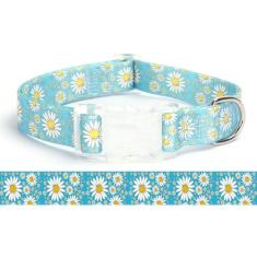 Pimaodog Coleiras de cachorro para meninas com padrões de margaridas, coleira rosa fofa para cães fêmeas, coleiras ajustáveis macias e duráveis para gatos filhotes PP cães pequenos médios grandes