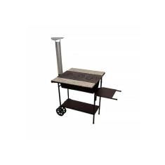 Fogão A Lenha De Ferro Fundido Chaminé, Pedra E Carrinho