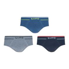 Kit 3 Cuecas Slip Lupo Fio Texturizado Sortidos 00624-1035000 - LUPO N