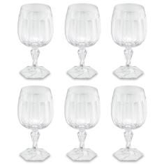 Conjunto 6 Taças Para Água Tomar Suco 350ml Poliestireno uz Samba Transparente
