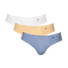 Kit com 3 Cuecas Zorba 791 Slip, Azuldenin, Bege, Branco, M