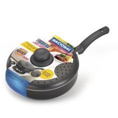 Frigideira Antiaderente com Tampa Para Fritura 24 cm - Alumínio Nacion