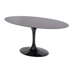 Mesa Saarinen Oval São Gabriel 198x122cm - Base Preta