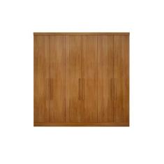 Módulo de Quarto Casal Guarda Roupa Rizon c/ 6 Portas e 4 Gavetas Freijo Cumaru - Novo Horizonte