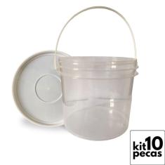 Pote plástico para guardar whey 2.2l transp 10 pçs