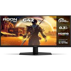 Monitor Gamer AOC 27", Full HD, 200Hz, 0.3ms, IPS, G-Sync, HDR, Ângulo Ajustável,- 27G42HE-Unissex