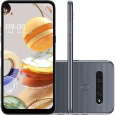 Smartphone LG K61 128GB 4G Wi-Fi Tela 6.5'' Dual Chip 4GB RAM Câmera Quádrupla + Selfie 16MP - Titânio