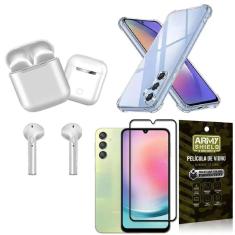 Capinha Samsung A24 + Fone De Ouvido Bluetooth + Película 3D