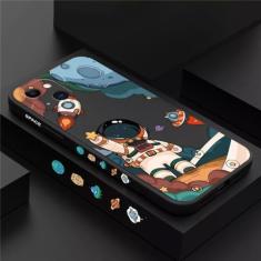 Capa para iPhone 14 Pro Max Capa para iPhone 11 Capas Cartoon Space Astronaut Cases para iPhone 13 12 XS Max X 7 8 Plus Capa mole, 3, para iPhone 12 Mini