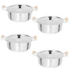 Jogo 4 Panelas Grande Alumínio Batido Fundido Grosso 26-28 - 30-32