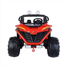 Carrinho Elétrico Infantil Vermelho 12V Tração 4 Rodas Rádio