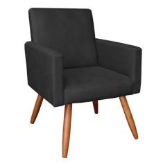 Poltrona Larissa Suede Pés Palito Castanho M11 - D'Rossi - DRossi, Pre