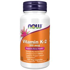 Vitamina K2 100mcg (100 Cápsulas Veganas) Now Foods