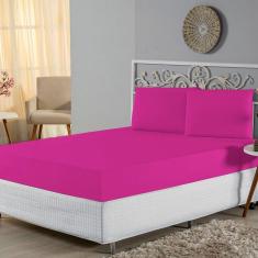 Jogo de Lençol Queen Malha 100% Algodão 3 Peças - Pink
