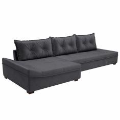 Sofá de Canto Guarapari Veludo Grafite