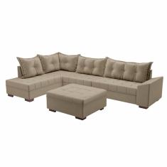 Sofá de Canto Itapema Veludo Capuccino