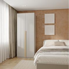 Guarda-roupa Modular 80cm com Portas e Prateleiras Jade Cabecasa Madeiramadeira Cinza Urbano