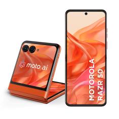 Smartphone Motorola Razr 50 - 512GB 24GB (12GB RAM+12GB Ram Boost) Tela dobrável 6,9&quot; pOLED e externa 3,6” Moto AI camera IPX8