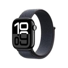 Apple Watch Series 10 GPS + Cellular • Caixa preta brilhante de alumínio – 42 mm • Pulseira loop esportiva tinto