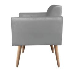 Namoradeira Marisa Suede Grafite Pés Palito Natural