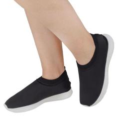 Tênis Meia Calce Fácil Confortável - NadaSanta, Preto, 35