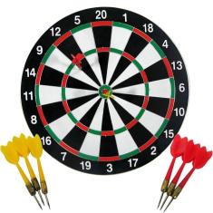 Jogo De Dardos Tabuleiro Alvo Duplo 38Cm 6 Dardos