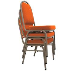 03 Cadeiras para Hotel e Auditório Linha Hotel Laranja