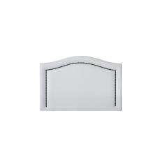 Cabeceira Solteiro Curva Luxo 90x60 Courino Branco - Tachas Fumê