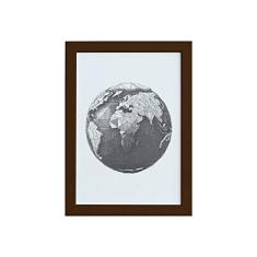 Quadro Safari Geométrico África Moldura Marrom 33x43cm