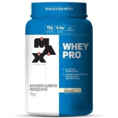 Whey Protein 1Kg Max Titanium - Proteina Concentrada - Massa Muscular